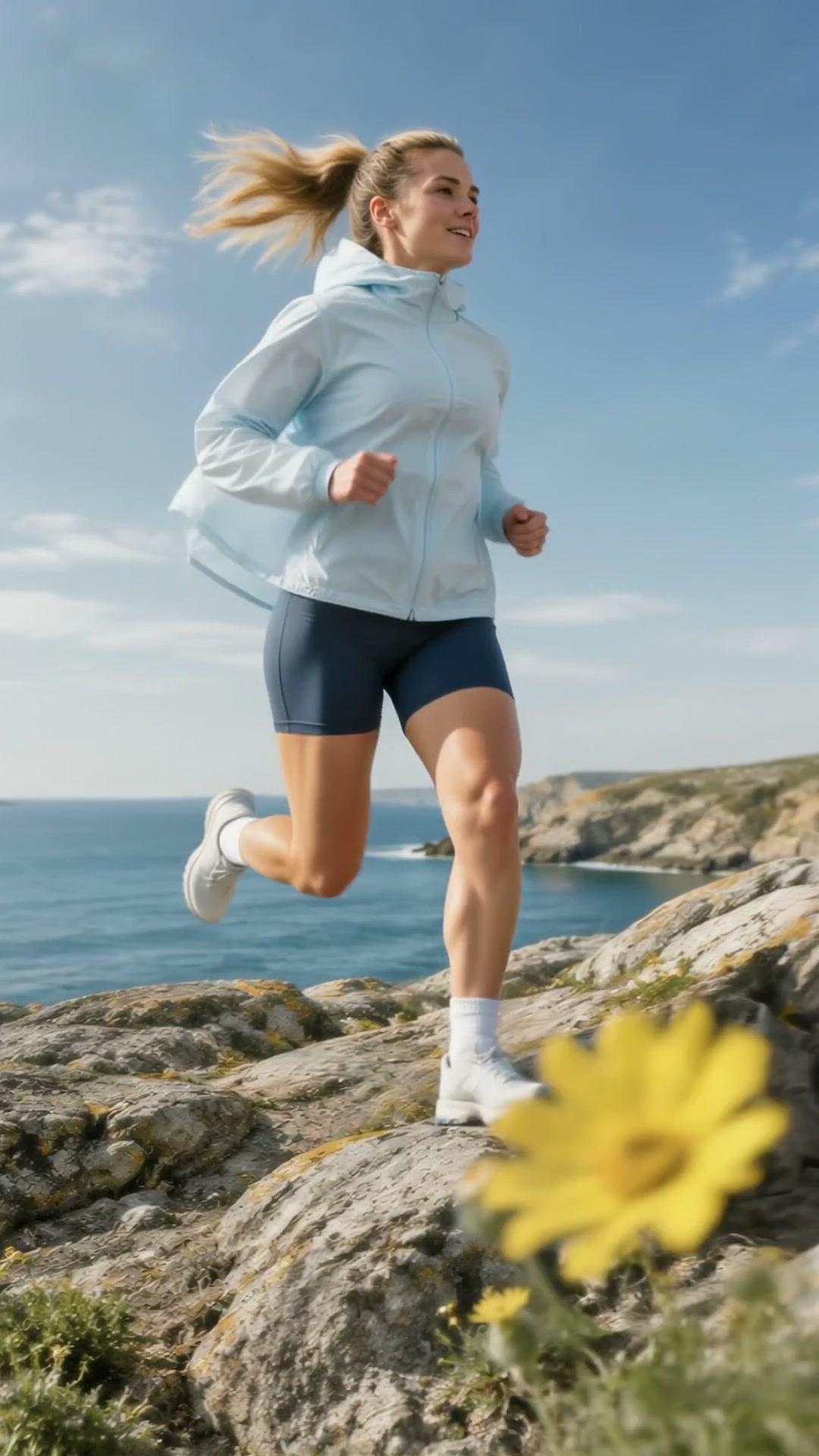 The runner on the coastal trail